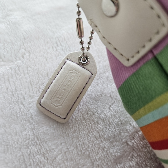 Vintage COACH Hampton's Multicolored Stripe Mini Bag Purse Y2K Millenium - Picture 7 of 11